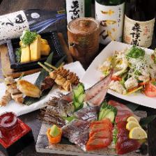 【僅限食物】全套套餐附生魚片拼盤，共9道菜，3,500日圓