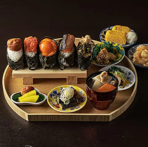 【ランチ】釜戸ご飯の選べるおにぎり御膳　5種　（贅沢ぜんぶセット）