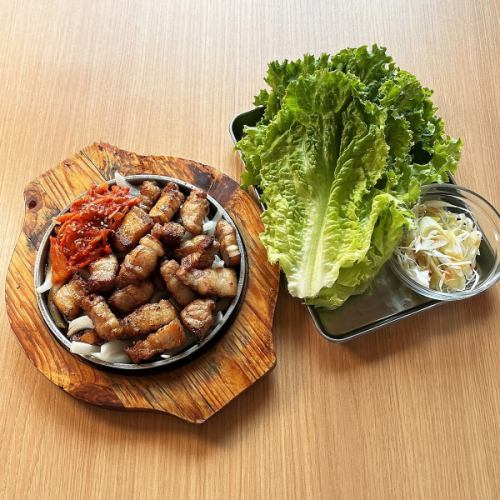 철판 삼겹살 정식