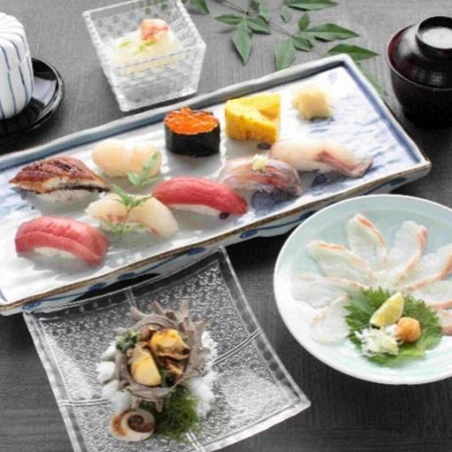 【夏風コース】涼やかな煮物と旬のにぎり八貫、季節の恵みを味わう 全6品 6,600円