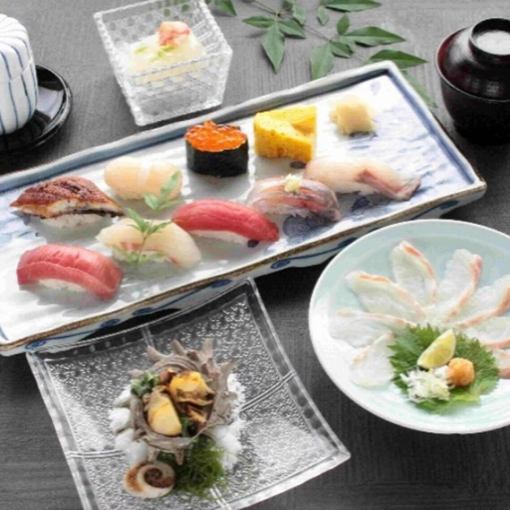【夏風コース】涼やかな煮物と旬のにぎり八貫、季節の恵みを味わう 全6品 6,600円