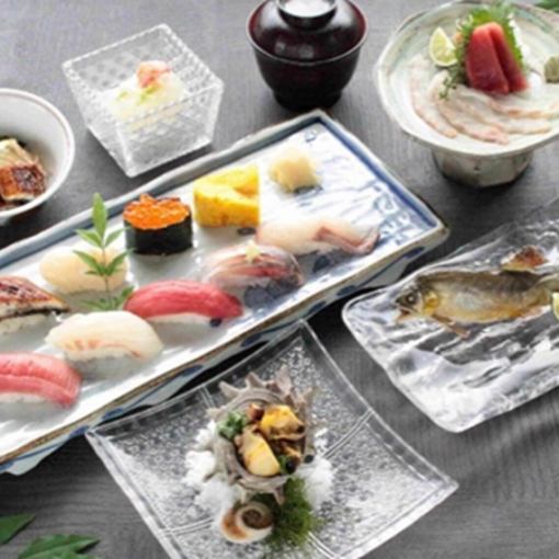 【夏の恵み膳】うざくや鮎の塩焼き 冷製煮物に握り八貫まで、旬を味わう涼やかな全7品 8,800円