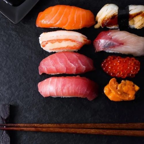 Authentic sushi made by a skilled chef in an izakaya style setting.