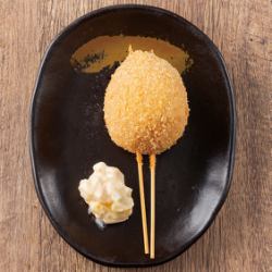 Soft-boiled egg with tartar sauce