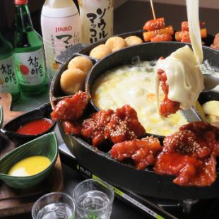 ★2h 음료 무제한 【선택할 수 있는 메인】한국 유행의 메인과 한국 요리 일품을 많이 맛볼 수 있는 코스