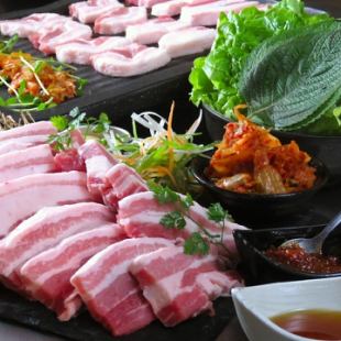 5,000日元享受豪华韩国料理全套套餐，含2小时无限畅饮