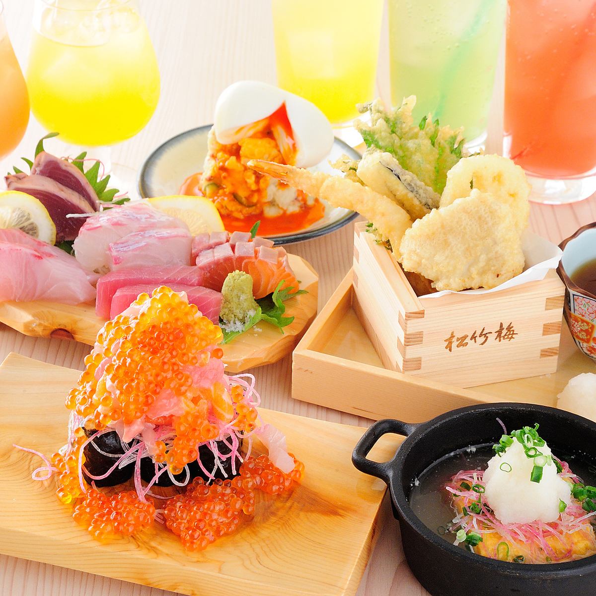 Delivered directly from the market every morning; delicious seafood at a reasonable price; 1 piece of sushi starts at 88 yen