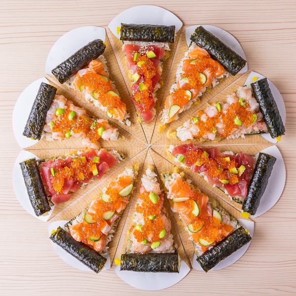 First in Japan!! Only at our store you can enjoy [Sushi Pizza] ♪ Please try the true value of sushi and tempura!!