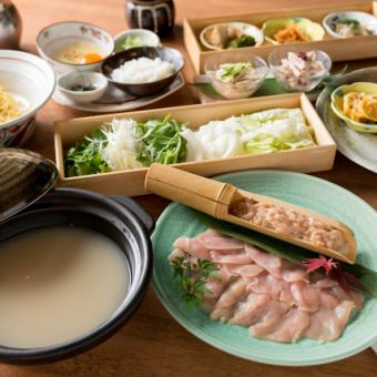 [Popular in winter♪] Shabu-shabu & Tsukune hotpot course 3,300 yen *Course only*