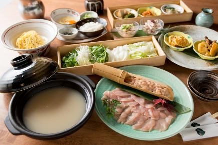 [Popular in winter♪] Shabu-shabu & Tsukune hotpot course 3,300 yen *Course only*