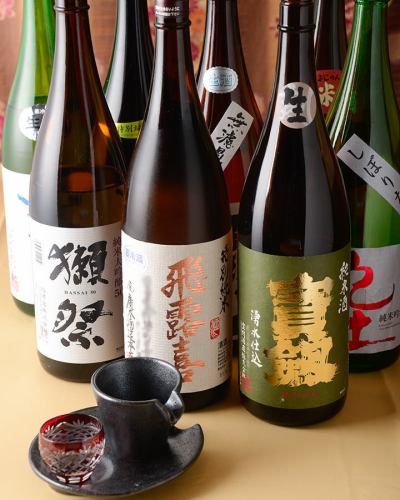 Variety of rich sake products