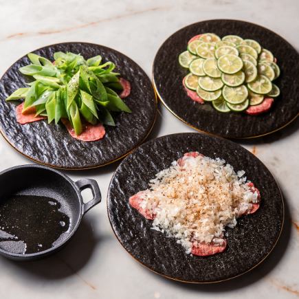 炙り山形牛ゆっけや山形牛カルビが楽しめる全12品の「上」コース⇒15000円(税込)