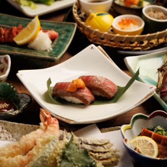 【厳選素材を使用】15,000円　10品 当店名物の鰻の蒲焼きや黒毛和牛サーロインの炭火焼き