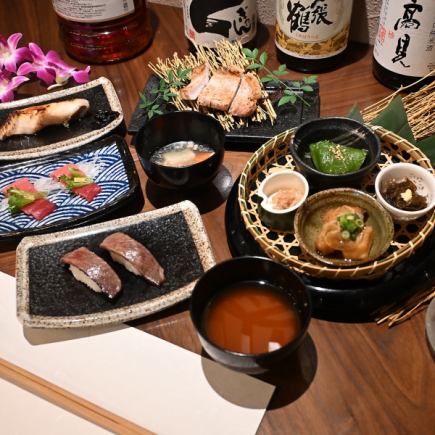 【2時間飲み放題付】黒毛和牛肉寿司や山形豚の炭火焼き、中トロ等9品『スペシャルコース』