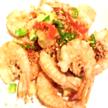 Fried shrimp with salt and pepper