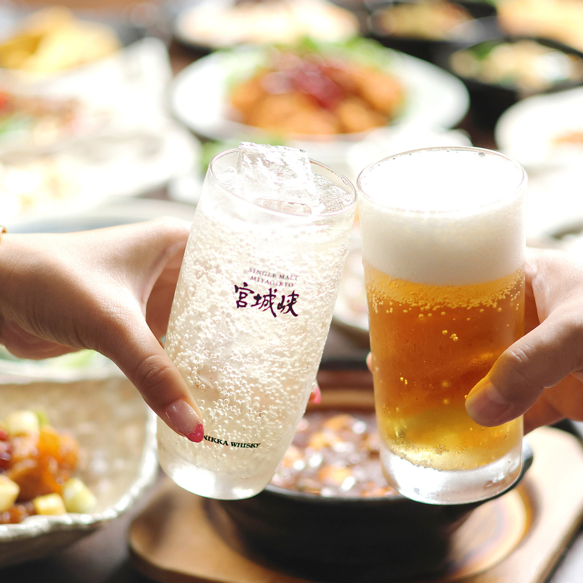 生ビール含む30種類以上のドリンクが飲み放題♪