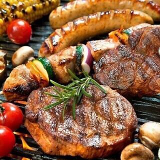 新☆肉バル＆ローズマリーチキン！2時間飲み放題BBQコース７品6800→5800円