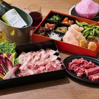 (パーゴラ席)プレミアム北海道産豚肉の食べ比べサムギョプサルと和牛コース