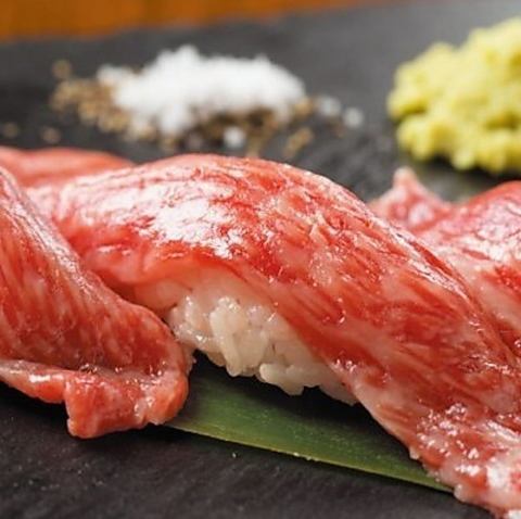Photogenic ♪ "Kuroge Wagyu beef melting meat sushi course" with all-you-can-drink for 3 hours 3980 yen → 2980 yen
