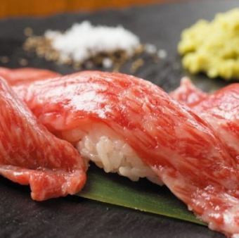 [NEW OPEN!] Photogenic♪ 3-hour all-you-can-drink "Kuroge Wagyu beef sushi course" 2,980 yen