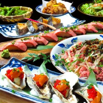 5000 yen → 4500 yen with coupon! [Gout oysters! Japanese black beef sushi and creative eel sushi] All-you-can-drink course with beer