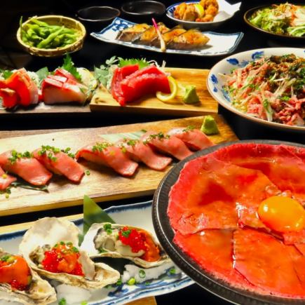 6500 yen → 6000 yen with coupon! [Rare Wagyu beef sukiyaki and meat sushi! Luxurious Japanese cuisine with meat and fish] All-you-can-drink course with beer