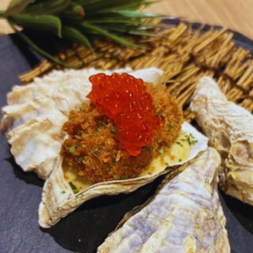 牡蠣フライ　いくらがけ