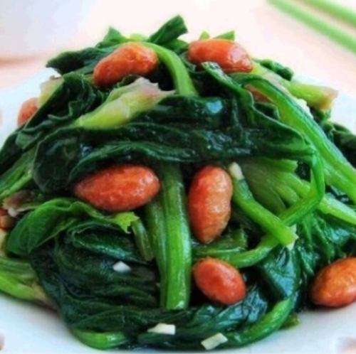 ほうれん草とピーナッツ黒酢和え/老醋菠菜花生米