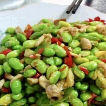 枝豆の肉味噌炒め/毛豆米炒肉沫