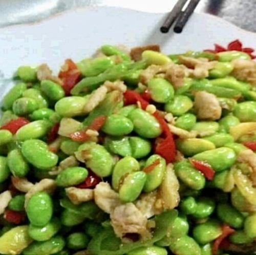 枝豆の肉味噌炒め/毛豆米炒肉沫