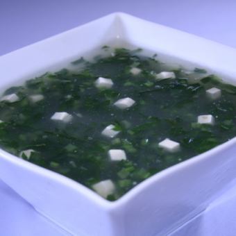 小松菜と豆腐のスープ煮/白玉青菜