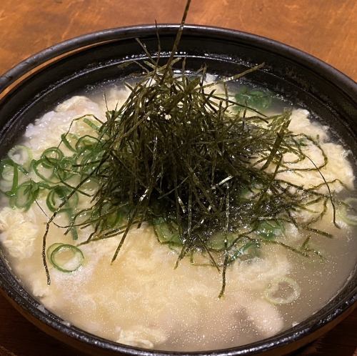 Fluffy egg and chicken porridge