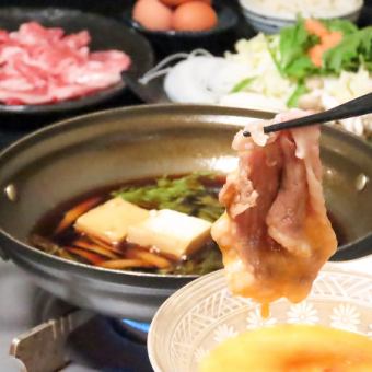 [For a luxurious party!] A luxurious course with cotton candy wagyu beef sukiyaki, sashimi platter, horse sashimi and all-you-can-drink for 6,600 yen (tax included)