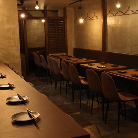 [For various banquets and dates] A shop full of stylish designer private rooms ☆ There are 4 private rooms in total ☆ Table seats!