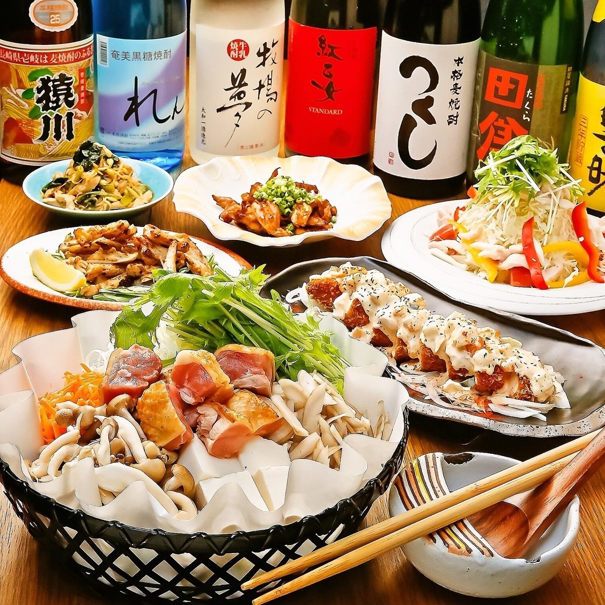 A private room is guaranteed for groups of 5 or more. Our popular earthenware pot course is now 5,500 yen, down from 6,000 yen!