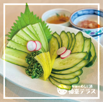Miyagi prefecture cucumber carpaciccio ~Moromi miso mayo and salt and sesame sauce~