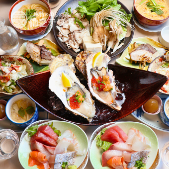 【贅沢】セリ鍋に生牡蠣うにイクラのせなど料理7品!2時間飲み放題付き!