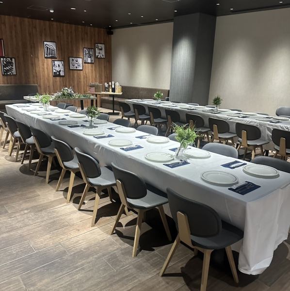 2023年3月オープンの新店舗。落ち着いて飲食を楽しんでいただくためにゆとりを持った店内に設計しております。貸切予約も承っております。