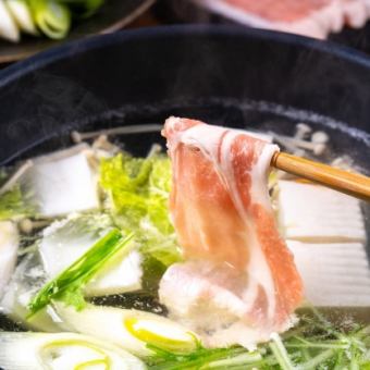 [Datezakura Pork Shabu-shabu Course] Includes 2 hours of all-you-can-drink♪ 6 dishes total 5,500 yen (tax included)