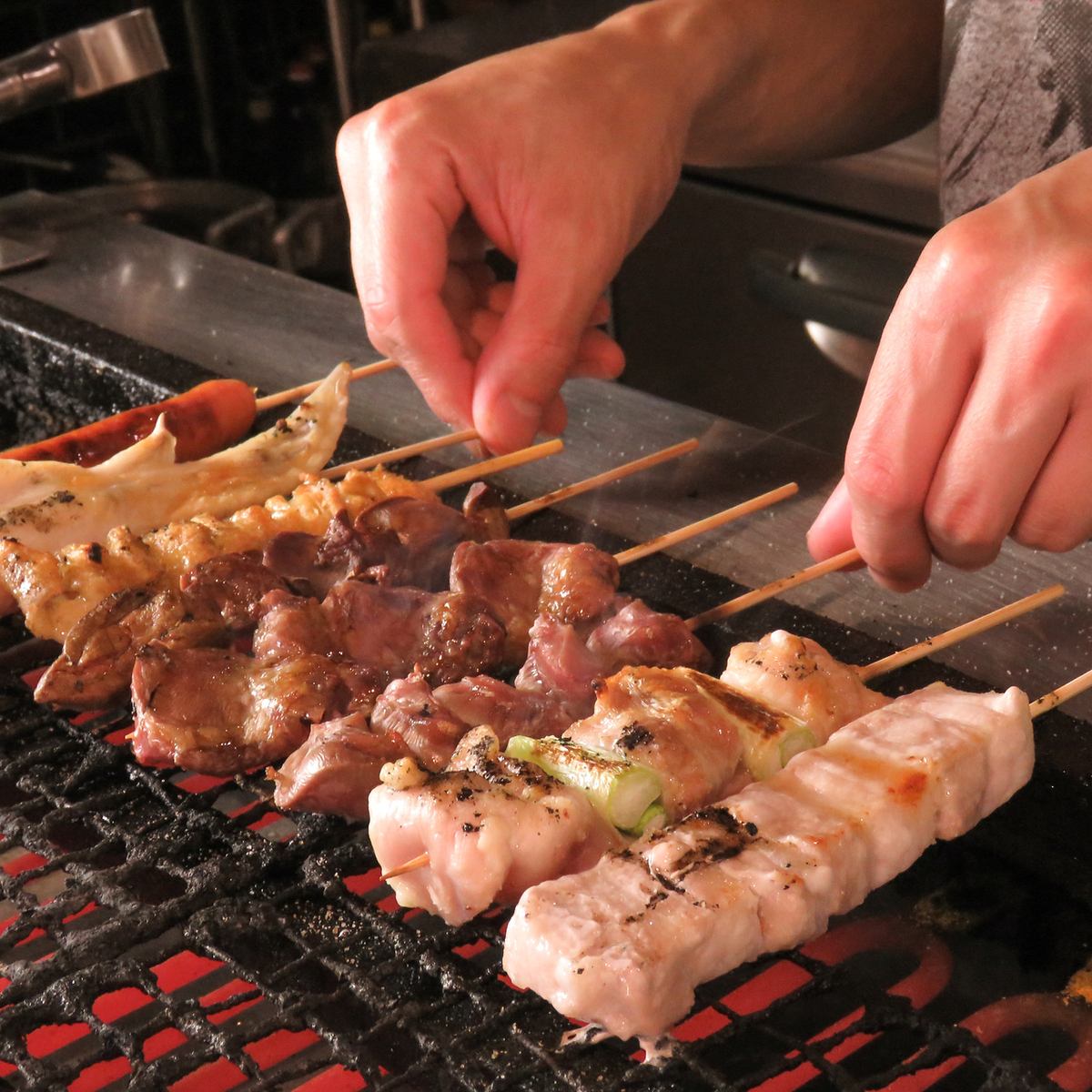 最大宴会60名様!!完全個室完備☆焼鳥、おでん、串揚げ、手羽先も130円～