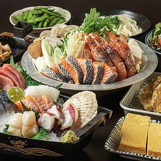 [Perfect for parties] A luxurious menu of 8 dishes including a choice of hotpot and boat-sized platter course, with 2 hours of all-you-can-drink for 6,000 yen