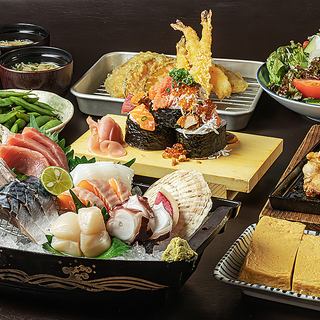 [Perfect for parties] Enjoy seafood! Assorted sashimi "Sashimi Boat Course" 8 dishes with 2 hours of all-you-can-drink for 5,000 yen