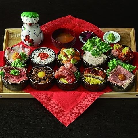 【完全予約制】ご褒美ランチ★肉と魚 おちょこ丼  10種セット