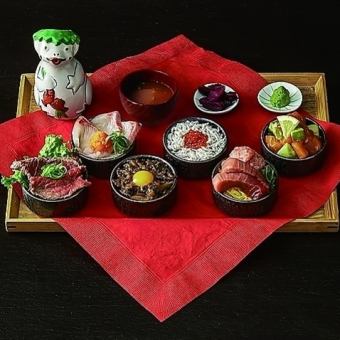 平日予約専用【完全予約制】ご褒美ランチ★肉と魚 おちょこ丼  6種セット