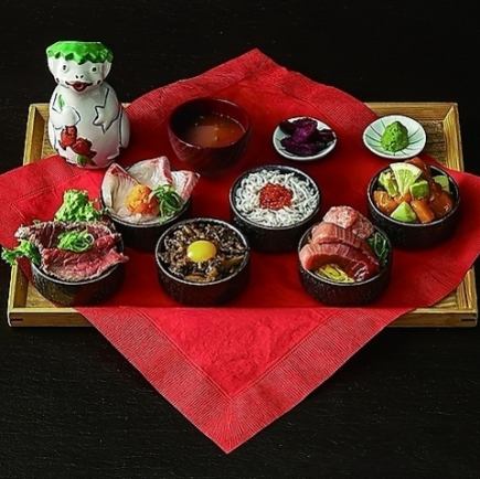平日予約専用【完全予約制】ご褒美ランチ★肉と魚 おちょこ丼 6種セット