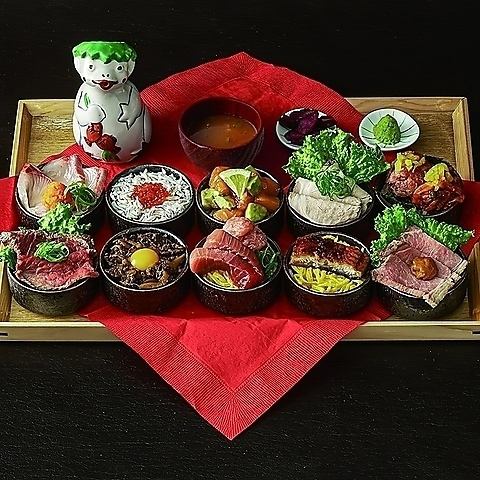 【完全予約制】ご褒美ランチ★肉と魚 おちょこ丼 10種セット