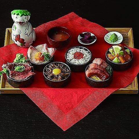 【完全予約制】ご褒美ランチ★肉と魚 おちょこ丼 6種セット