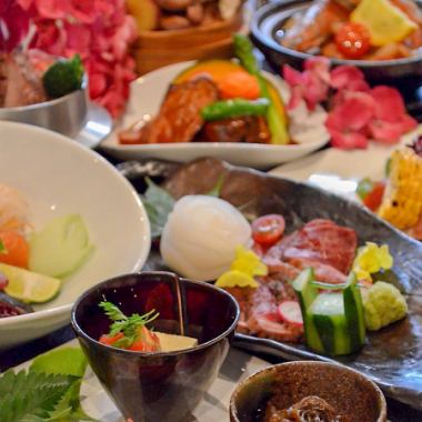 [Ebisu Kaiseki Plus] [180 minutes all-you-can-drink] 1 plate per person, tempura, sirloin, Uwajima sea bream rice 10 dishes 5,500 yen