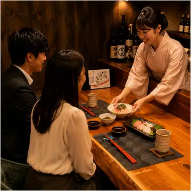 カウンターでの会話もお楽しみください