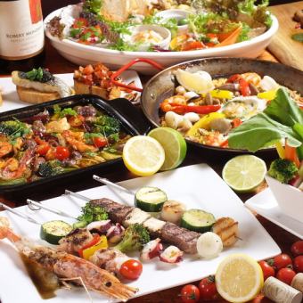 【C・パエリアコース】料理全12品目+2時間飲み放題付き！　7000円(税込)